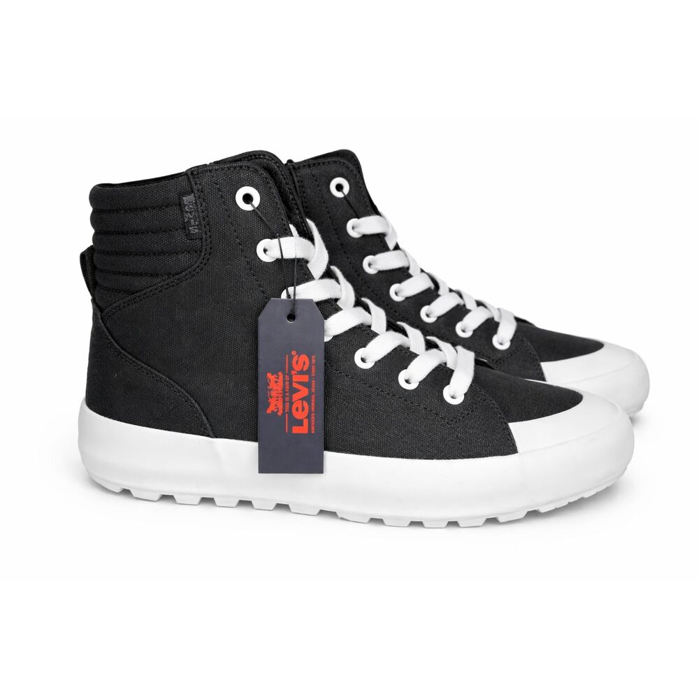 Levi’s Women’s Black High Top Sneakers White Sole Comfort Insole Size 9.5
